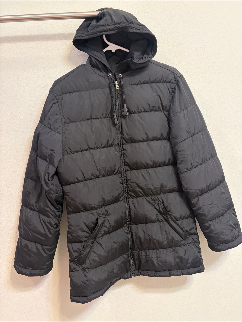 Prada Black Hooded Quilted Puffer Coat